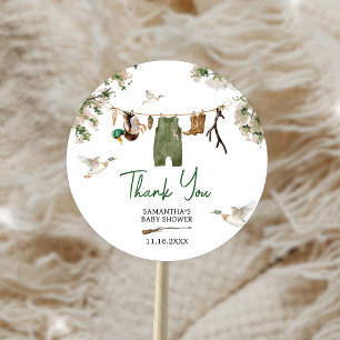 Adesivo Redondo Chá de fraldas de caça de patos