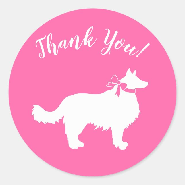 Adesivo Redondo Chá de fraldas de Cachorro Collie Puppy (Frente)