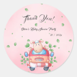 Adesivo Redondo Chá de fraldas de Carneiro Bonito