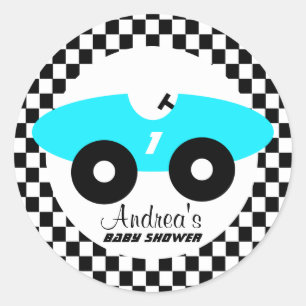 Adesivo Redondo Chá de fraldas de Carro Azul Azul Aqua