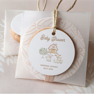 Adesivo Redondo Chá de fraldas de cliente com crescimento doméstic