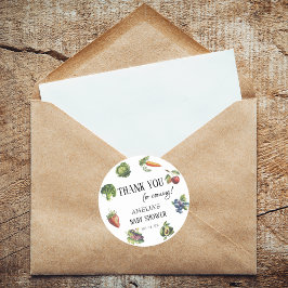 Adesivo Redondo Chá de fraldas De Colheita Branca Encantada Obriga