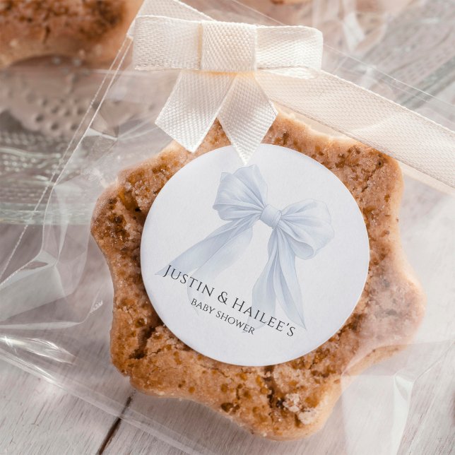 Adesivo Redondo Chá de fraldas de coquete de Arco branco personali (Criador carregado)