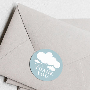 Adesivo Redondo Chá de fraldas De Corações De Chuva De Nuvem Bo