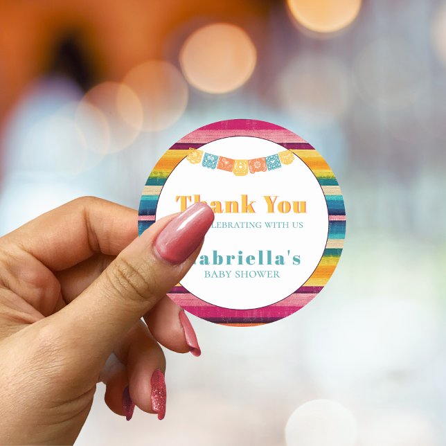 Adesivo Redondo Chá de fraldas de distribuição Fiesta mexicana per (Criador carregado)