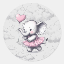 Adesivo Redondo Chá de fraldas de elefante