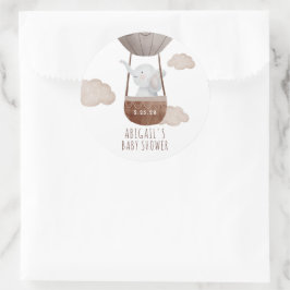 Adesivo Redondo Chá de fraldas de Elefante Boho Balloon