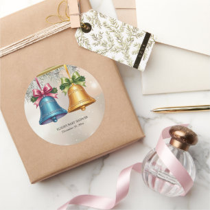 Adesivo Redondo Chá de fraldas de Enfeites de natal de Jingle Bell