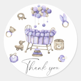 Adesivo Redondo Chá de fraldas de enfermaria - Cartões de agradeci