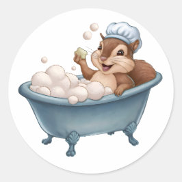 Adesivo Redondo Chá de fraldas de Esquilo Retroativo