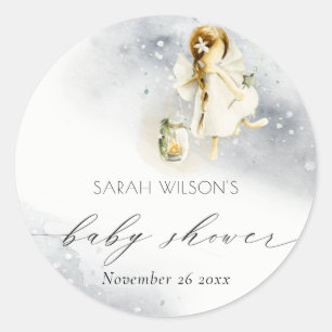 Adesivo Redondo Chá de fraldas de Fada de Leitura Magnética de Lei