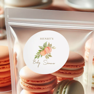 Adesivo Redondo Chá de fraldas de Fruta de pêssego doce