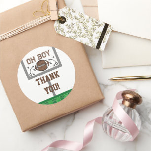 Adesivo Redondo Chá de fraldas de futebol do Boy