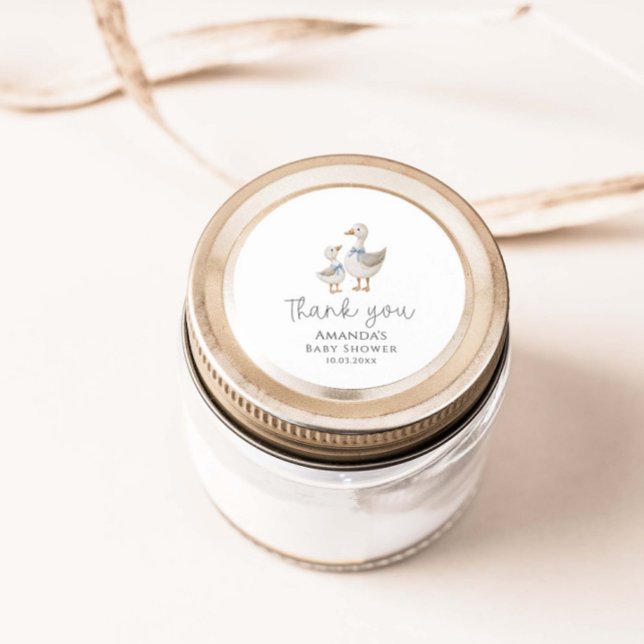 Adesivo Redondo Chá de fraldas de Ganso bobo (Criador carregado)