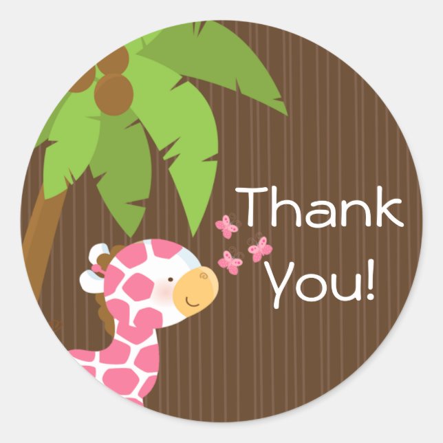 Adesivo Redondo Chá de fraldas De Garota Safari Cuja Garota Cobra (Frente)