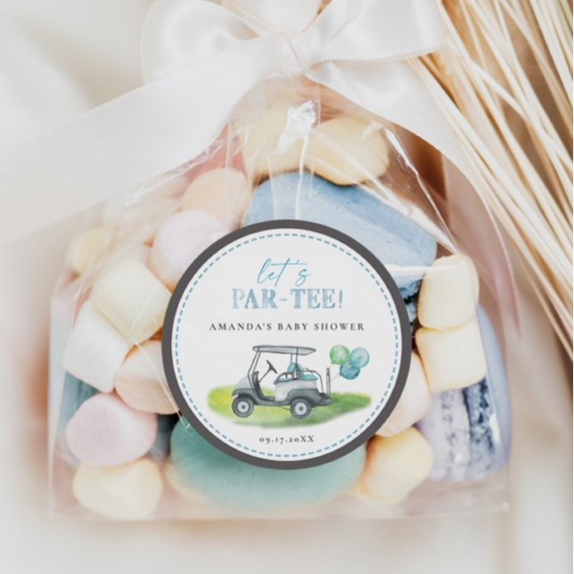 Adesivo Redondo Chá de fraldas de Golfe (Criador carregado)