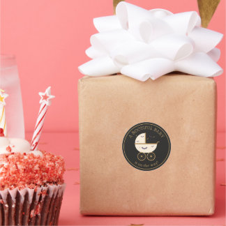 Adesivo Redondo Chá de fraldas de Halloween Bebê de Bootite