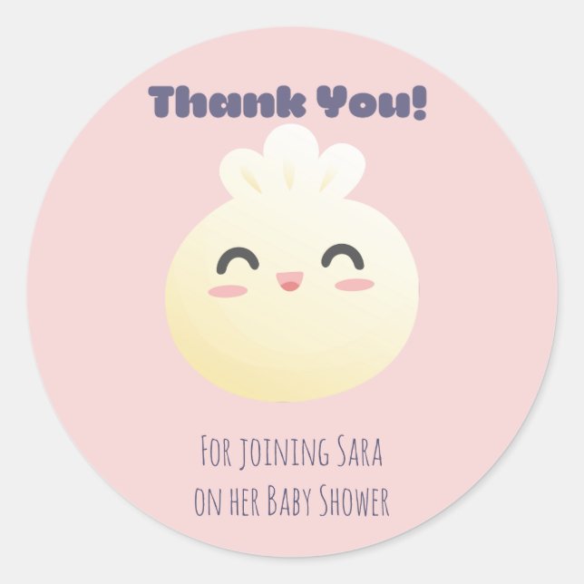 Adesivo Redondo Chá de fraldas De Idiota Obrigado (Frente)