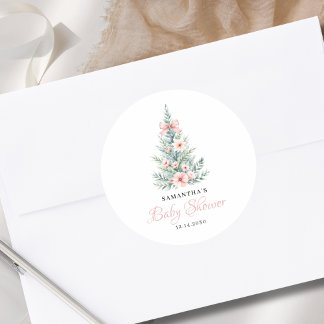 Adesivo Redondo Chá de fraldas de inverno de Natal