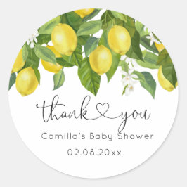 Adesivo Redondo Chá de fraldas de limão