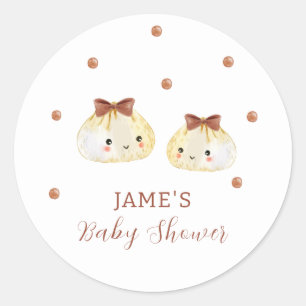 Adesivo Redondo Chá de fraldas de lixões em Cuta Neutro por Gênero