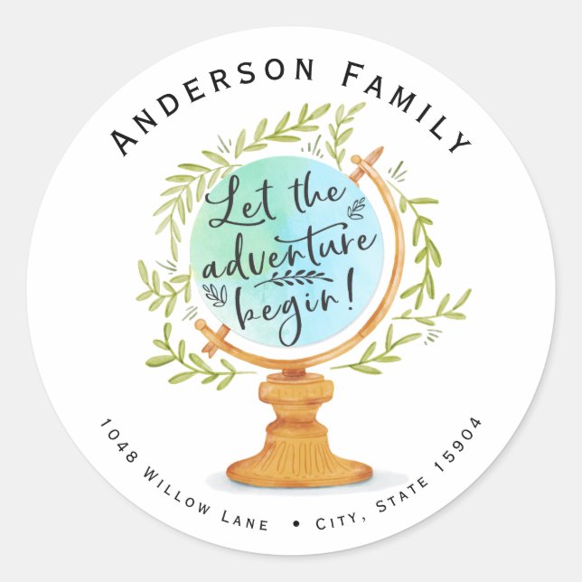 Adesivo Redondo Chá de fraldas de longa distância por selo de ende (Frente)