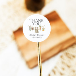 Adesivo Redondo Chá de fraldas De Mercado De Agricultores Cultivad