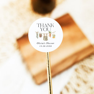 Adesivo Redondo Chá de fraldas De Mercado De Agricultores Cultivad