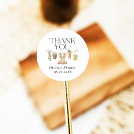 Adesivo Redondo Chá de fraldas De Mercado De Agricultores Cultivad