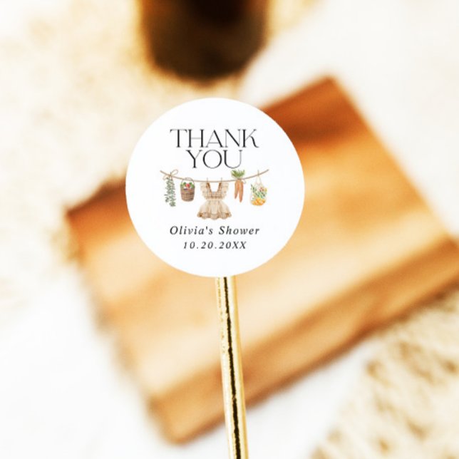 Adesivo Redondo Chá de fraldas De Mercado De Agricultores Cultivad (Criador carregado)