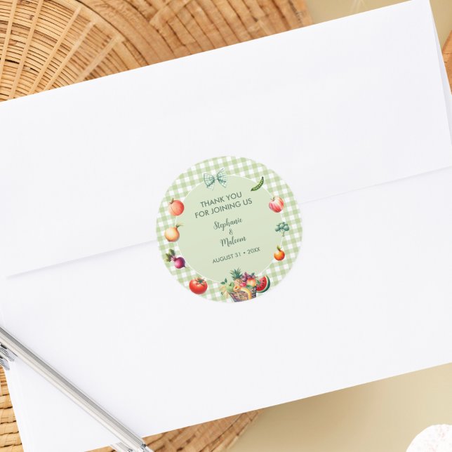 Adesivo Redondo Chá de fraldas De Mercado De Agricultores Cultivad (Criador carregado)