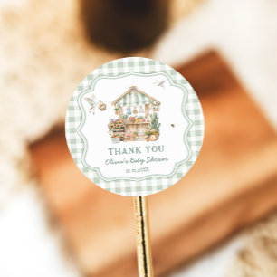 Adesivo Redondo Chá de fraldas de Mercado para Agricultores Cultiv