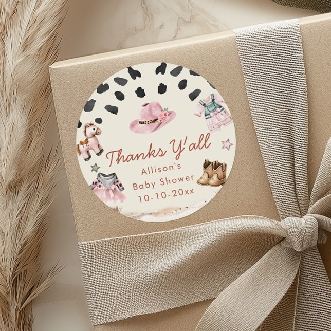 Adesivo Redondo Chá de fraldas de moça-moça ocidental (Criador carregado)