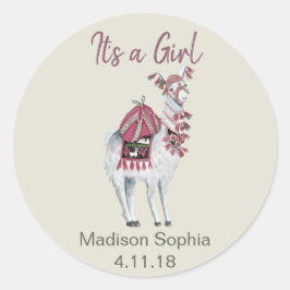 Adesivo Redondo Chá de fraldas de na moda bege bonito