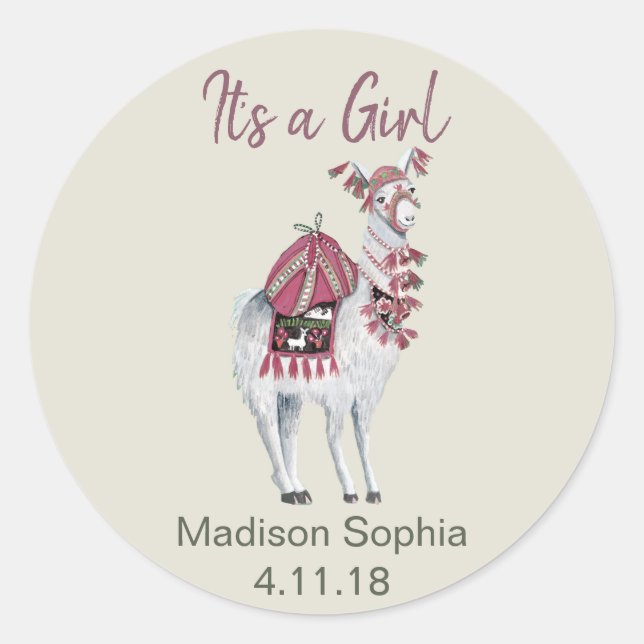 Adesivo Redondo Chá de fraldas de na moda bege bonito