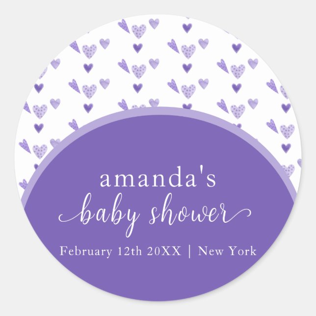 Adesivo Redondo Chá de fraldas de Namorados de Arco Roxo (Frente)