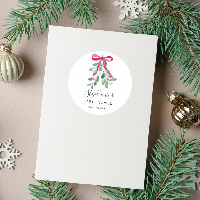 Adesivo Redondo Chá de fraldas de Natal (Criador carregado)