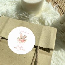 Chá de fraldas de orelhas de coelhinho Floral Cor-