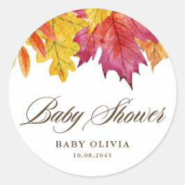 Adesivo Redondo Chá de fraldas de outono Russo