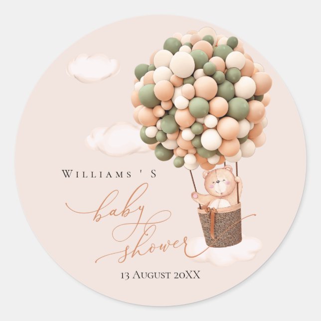 Adesivo Redondo Chá de fraldas de palhetas (Frente)