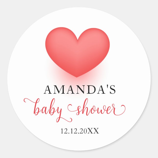 Adesivo Redondo Chá de fraldas de Pequeno Suor Único (Frente)