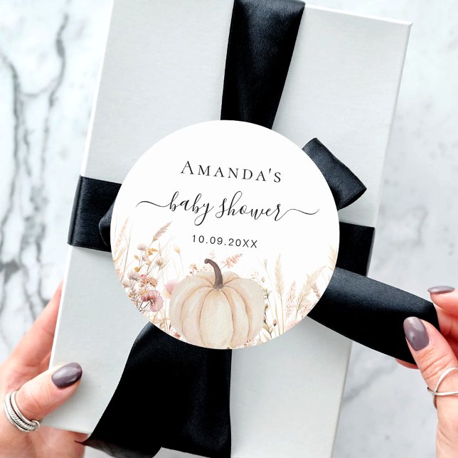 Adesivo Redondo Chá de fraldas de pêssego de flores silvestres de  (Criador carregado)