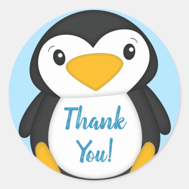 Adesivo Redondo Chá de fraldas de pinguim (Frente)