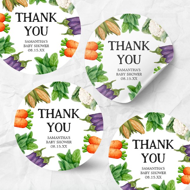 Adesivo Redondo Chá de fraldas De Produção Local (Locally Grown Baby Shower Round Sticker)