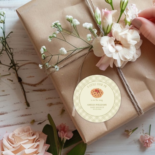 Adesivo Redondo Chá de fraldas de queda de torta de água (Criador carregado)