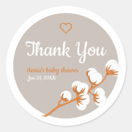 Adesivo Redondo Chá de fraldas de ramificação de algodão