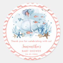 Chá de fraldas De Rapariga Náutica De Baleia Obrig