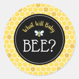Adesivo Redondo Chá de fraldas de Revisão do Gênero das Abelhas
