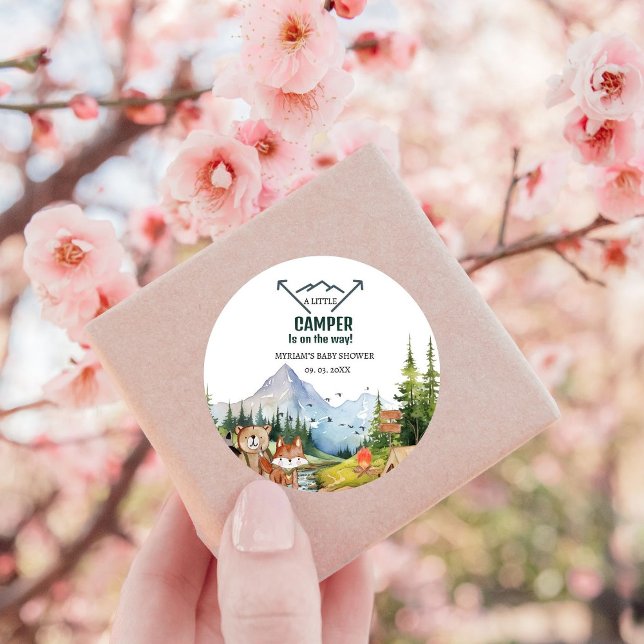 Adesivo Redondo Chá de fraldas de risco de animais florestais (Criador carregado)