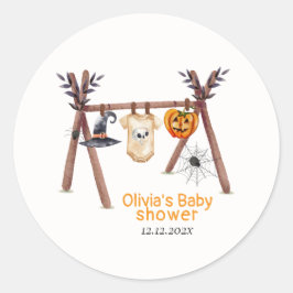 Adesivo Redondo Chá de fraldas de Roupas Russo de Pequeno Boo Hall